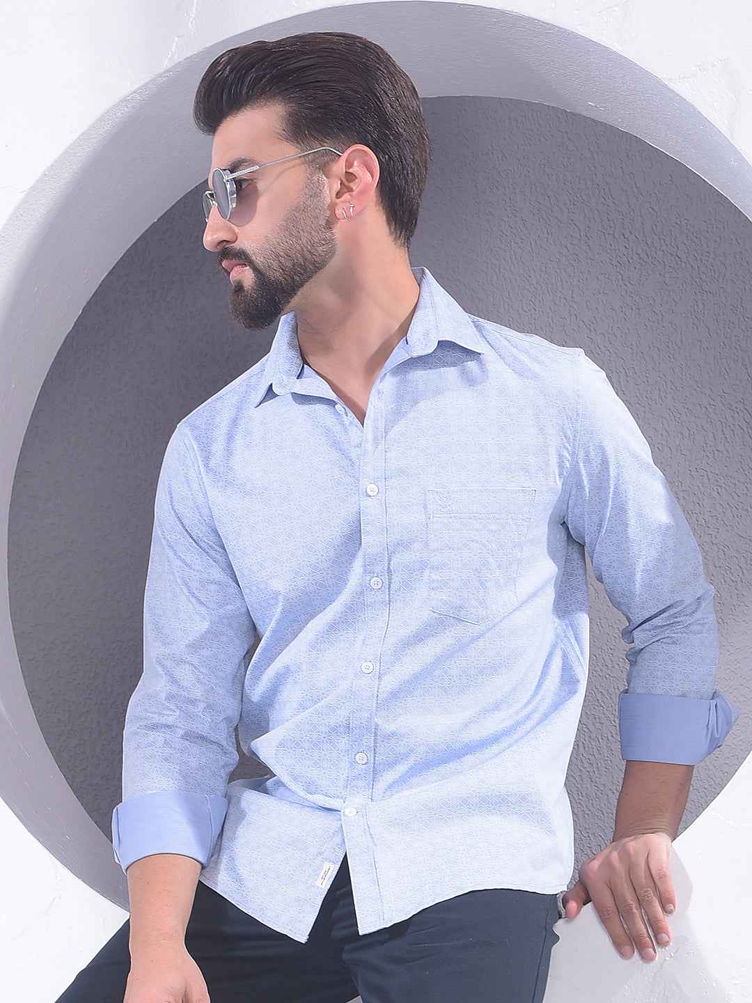 Blue Graphic Print Shirt