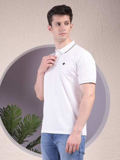 White Polo-Neck T-Shirt