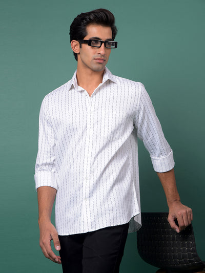 White Vertical Stripes Shirt