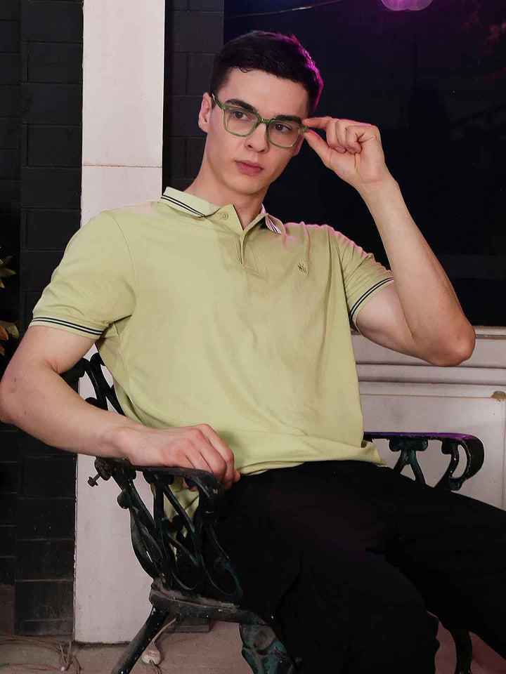 Yellow Polo Neck T-Shirt