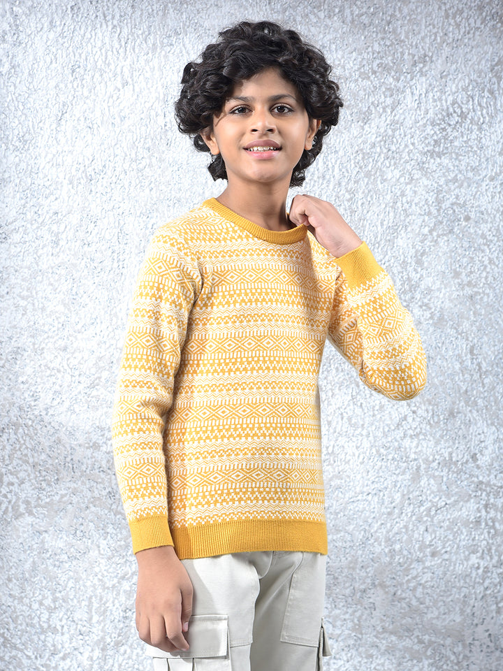 Trendy Mustard Pattern Pullover