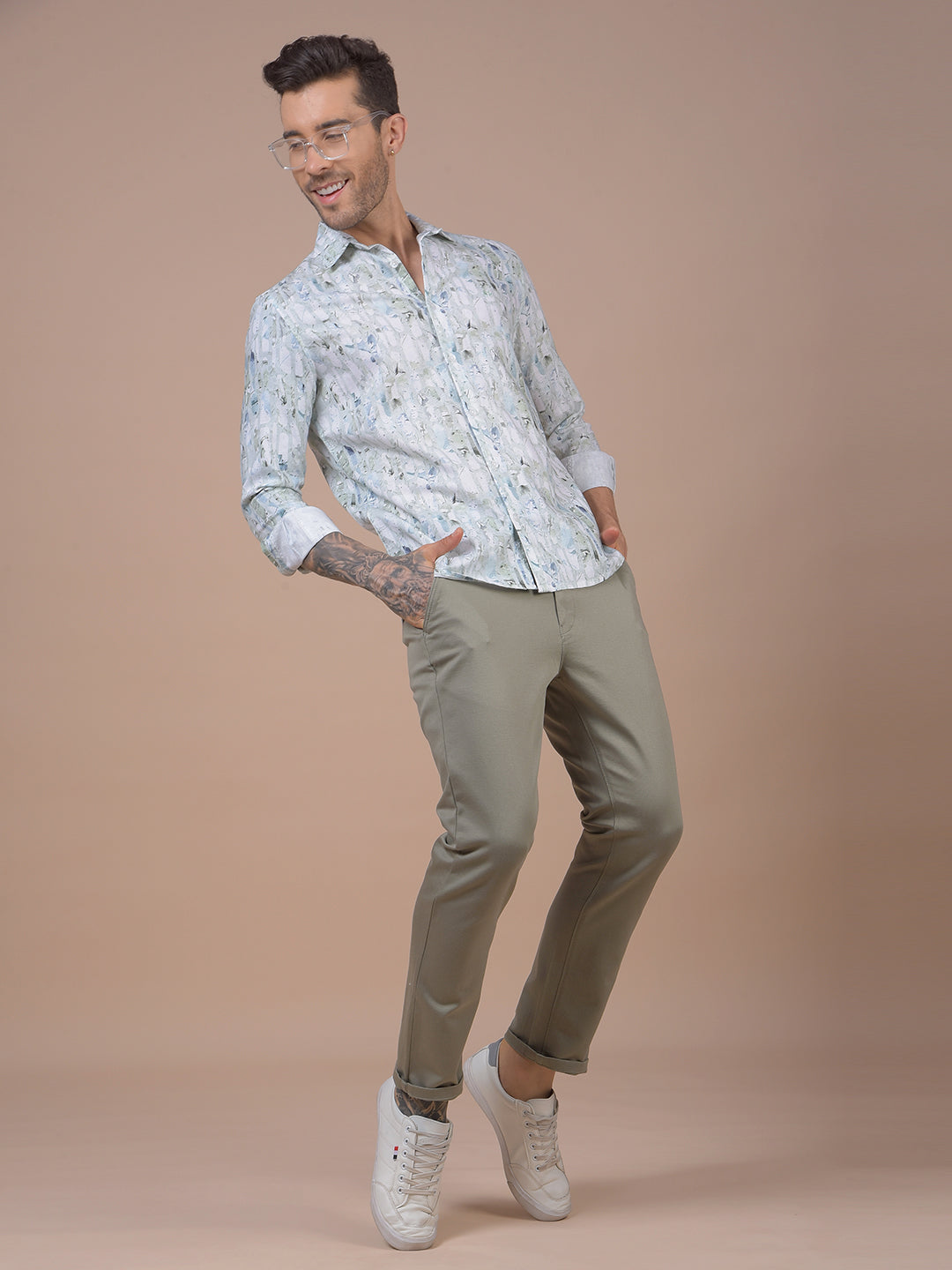 Multi-Color Printed Linen Shirt
