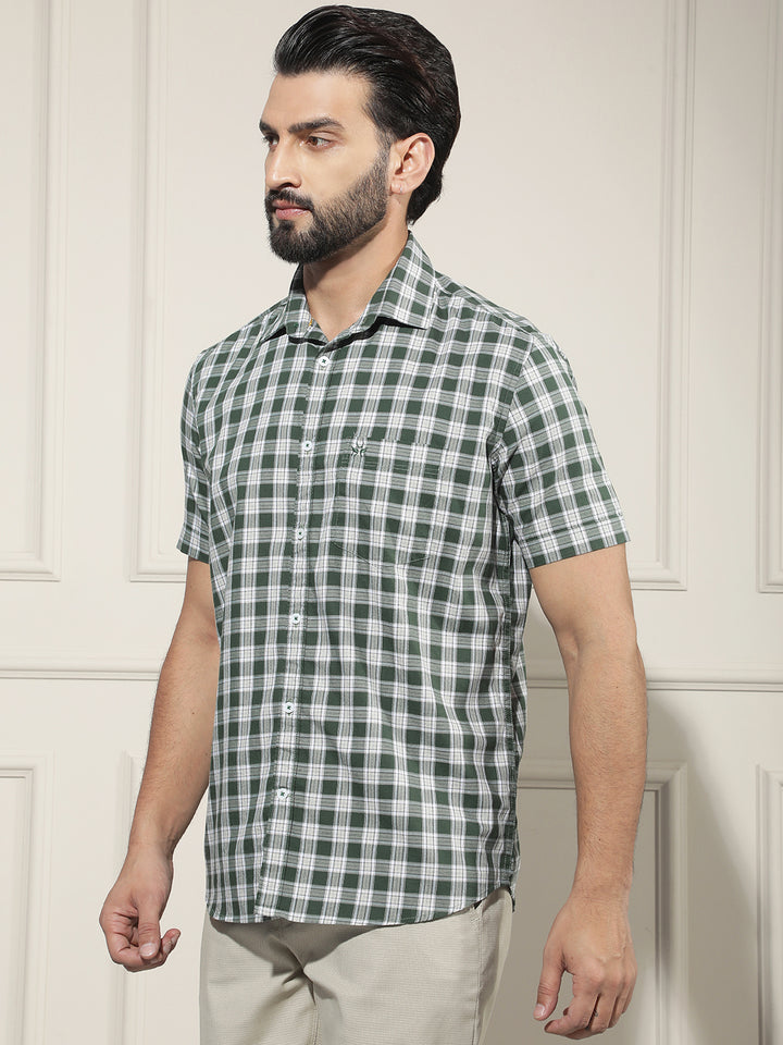 Green Checked 100% Cotton Shirt