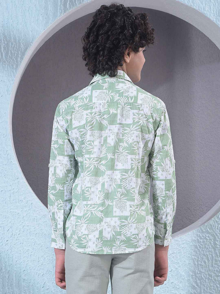 Green Floral Print Shirt