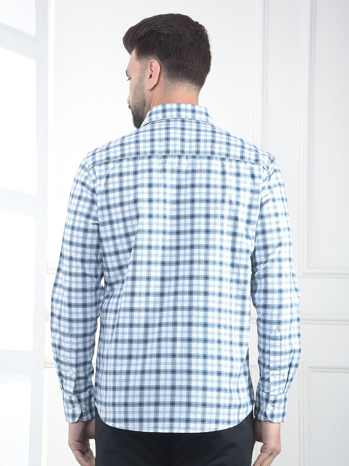 Talon Blue Checked 100% Cotton Shirt