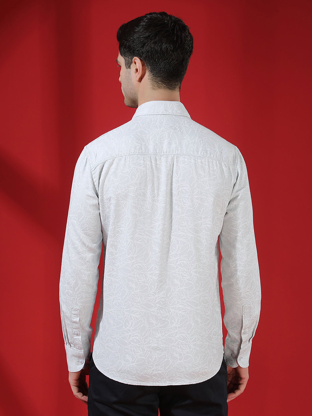 Grey Geometric Print Shirt