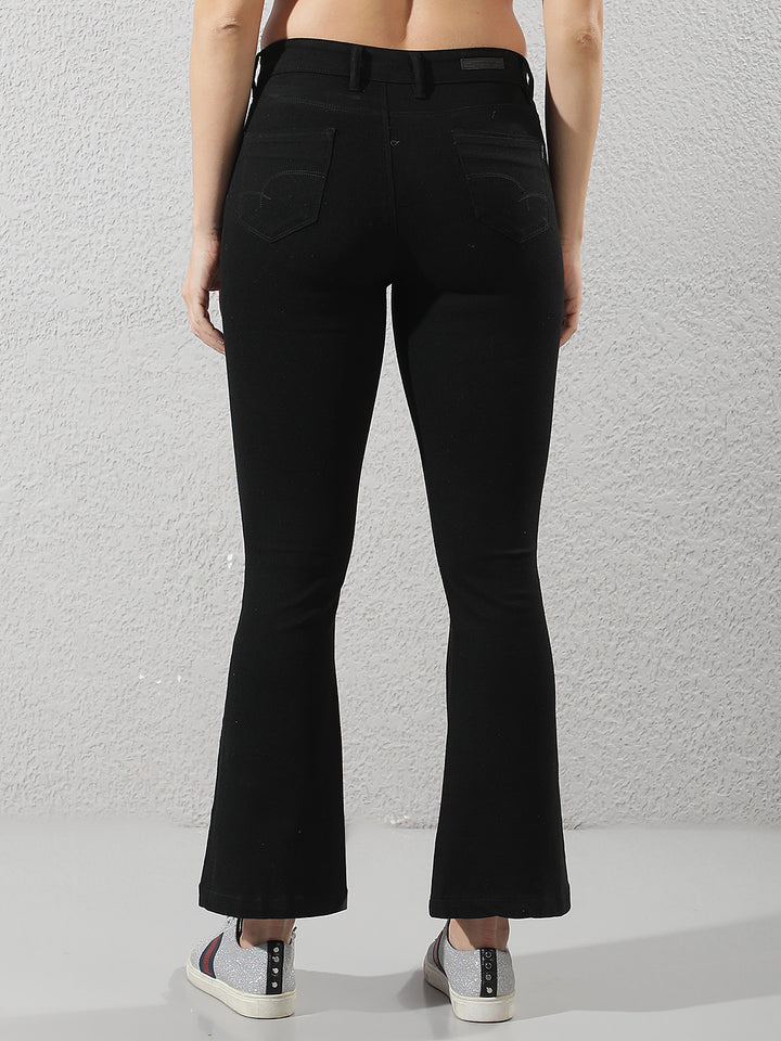Minimalist Stealth Black Bootcut Jeans