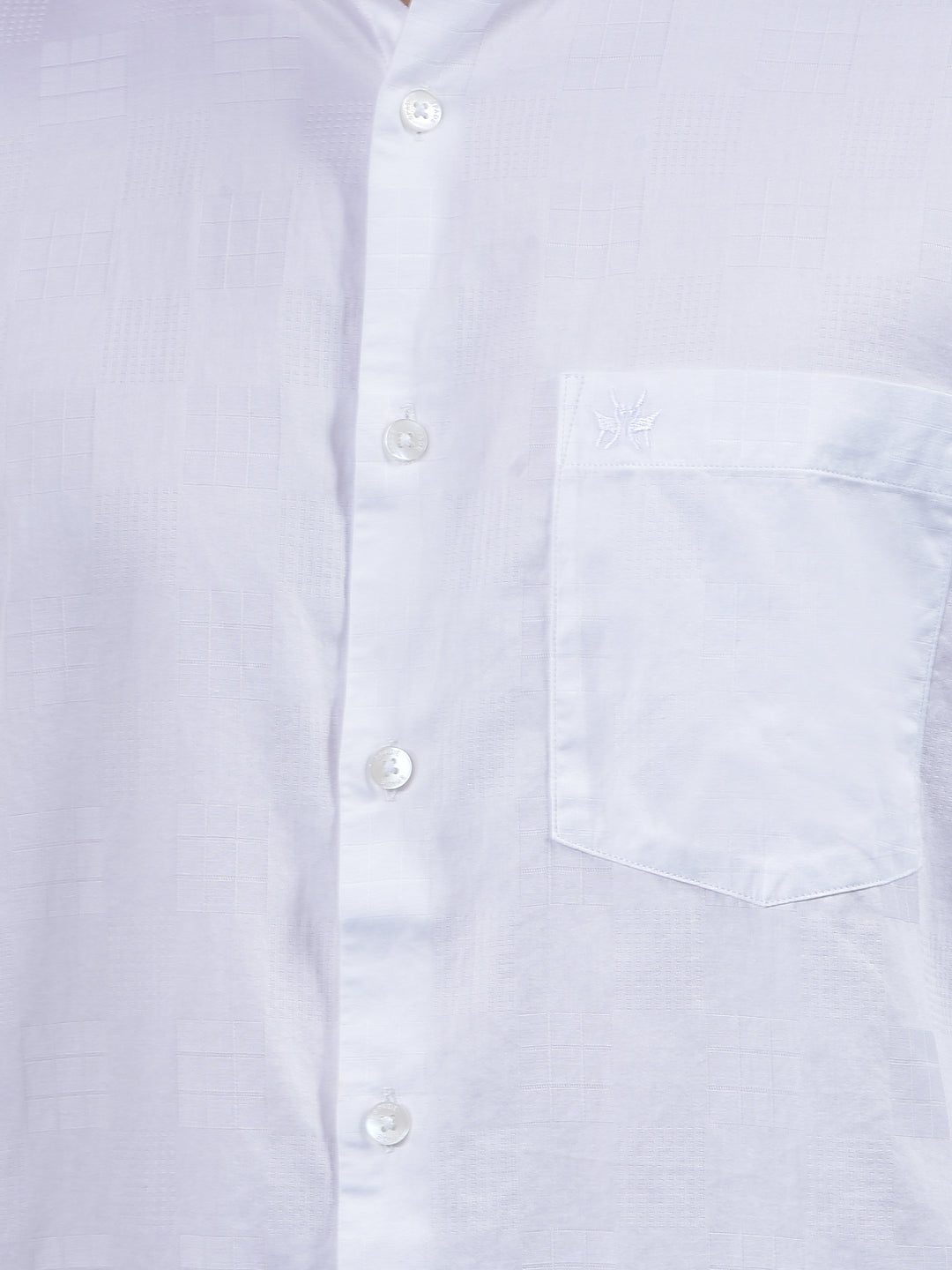 White Textured 100% Cotton Shirt