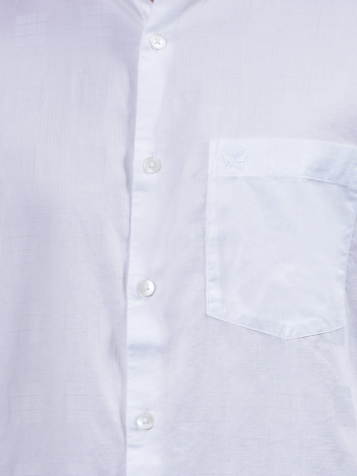 White Textured 100% Cotton Shirt