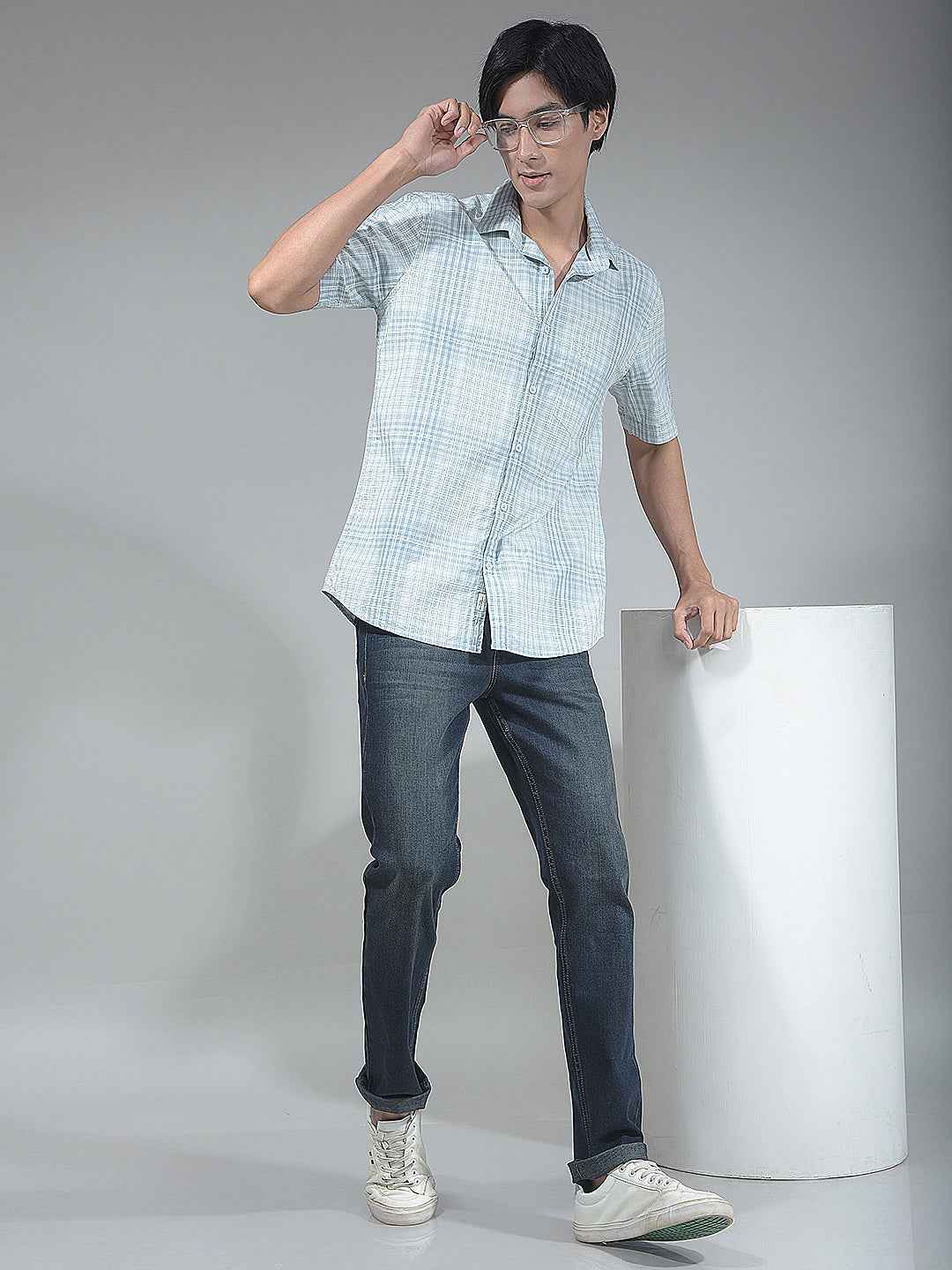 Green Checked 100% Cotton Shirt