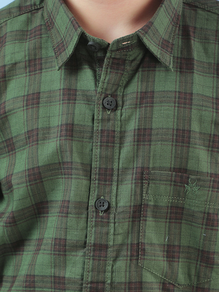 Green Checked 100% Cotton Shirt