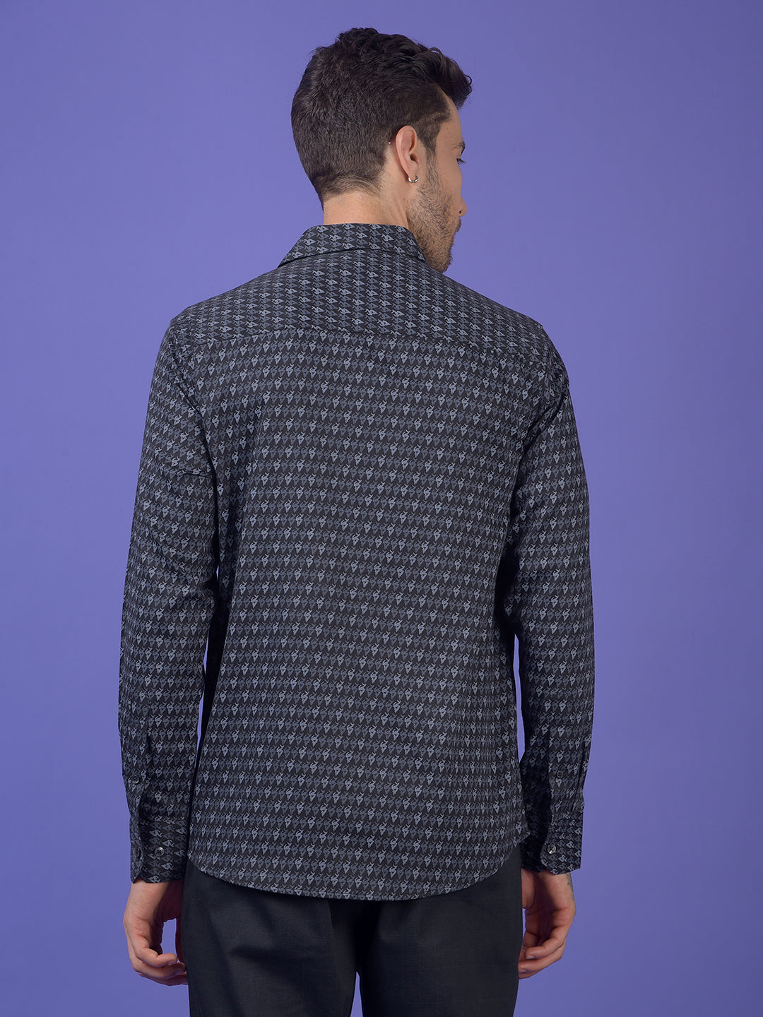 Navy Blue Printed Shirt