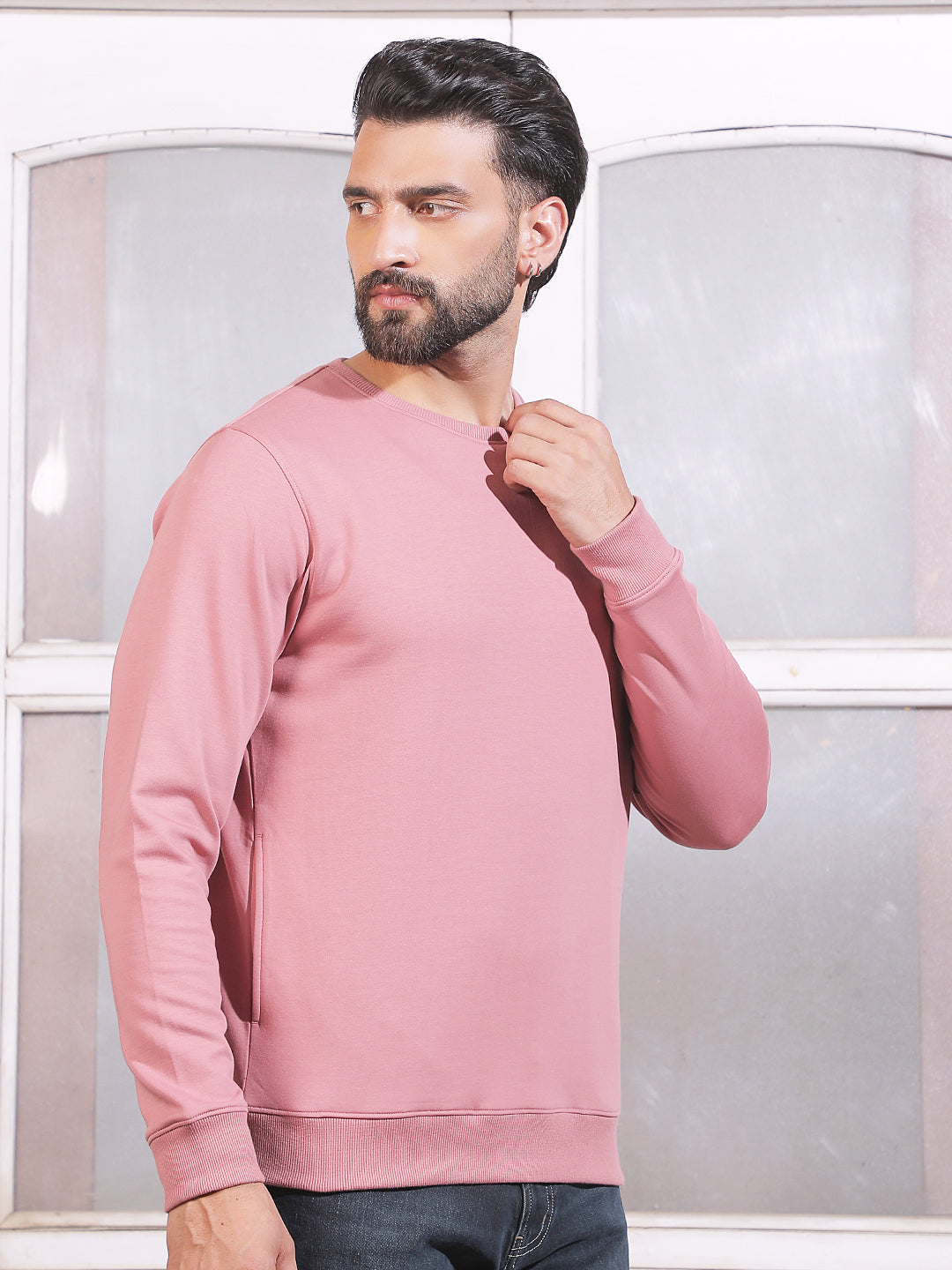 Peach Round Neck Sweatshirt
