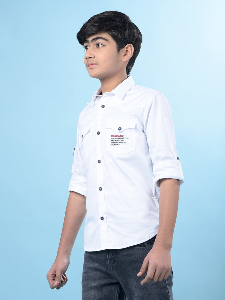 White Double-Pocket Shirt