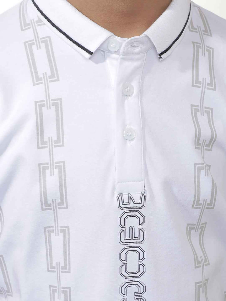 White Chain Printed T-Shirt