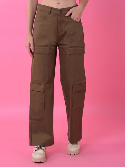 Brown Baggy Cargo Trousers