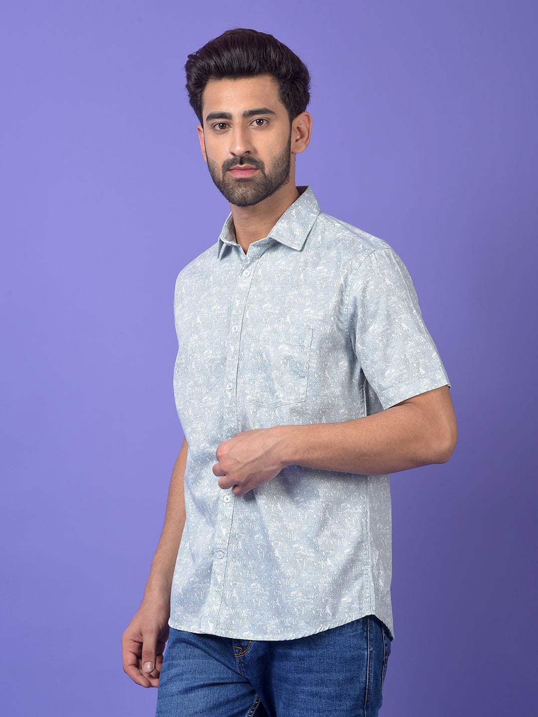 Blue Printed Shirt