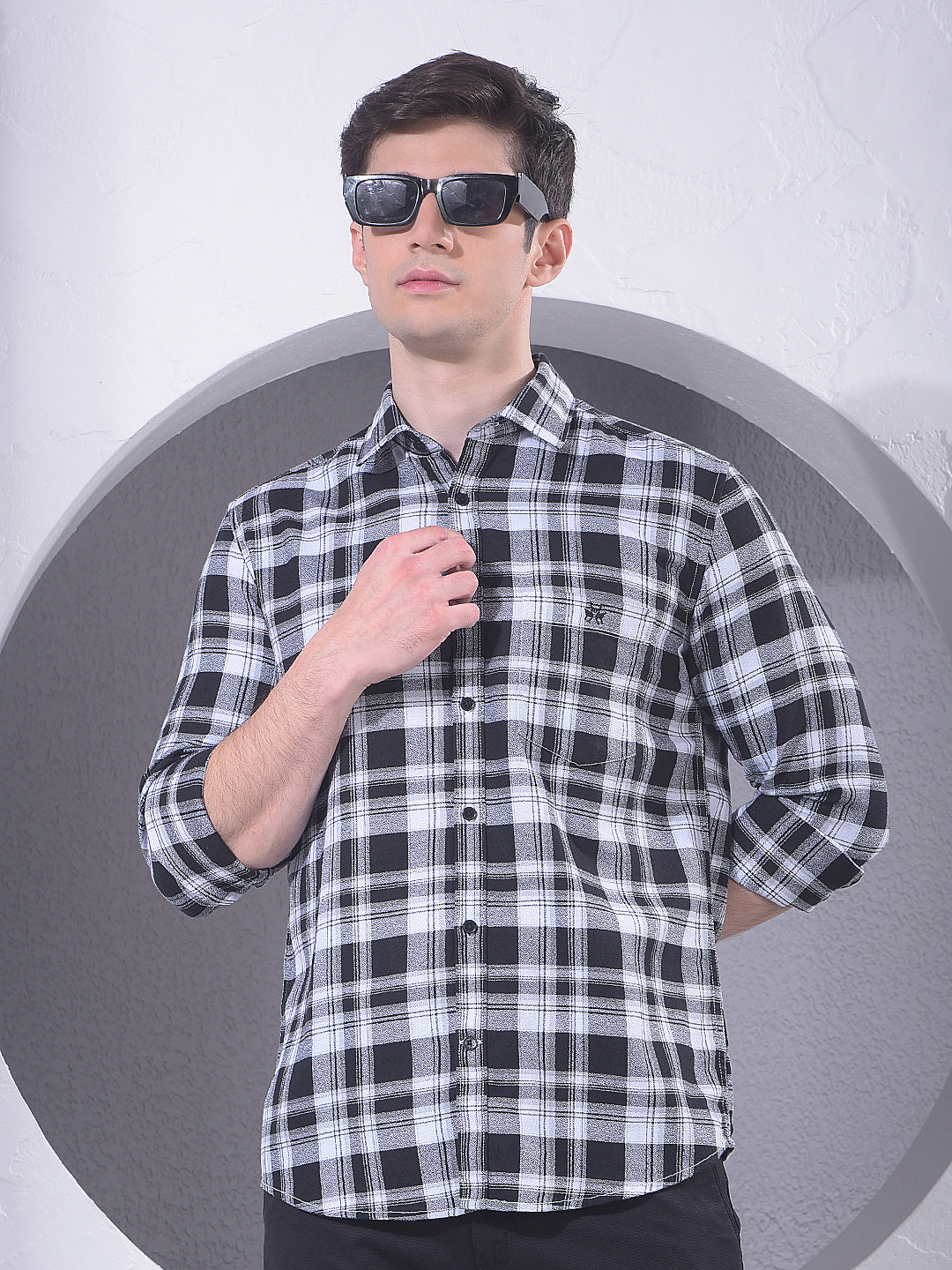 Black Checked 100% Cotton Shirt