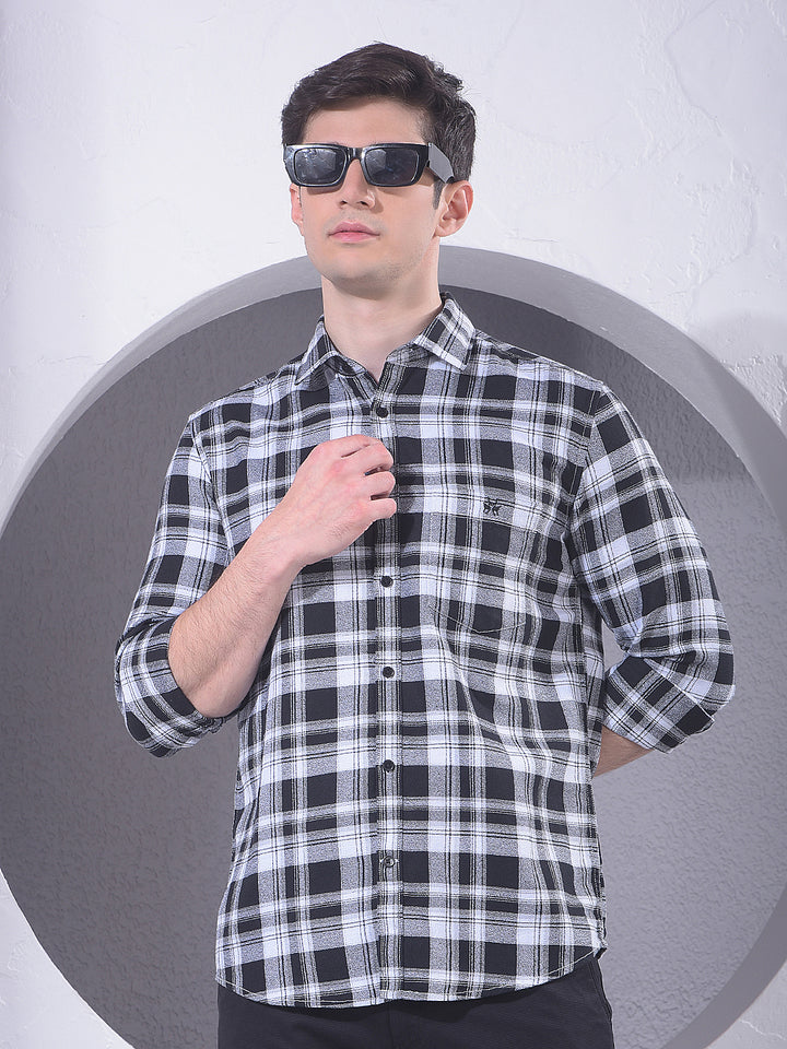 Black Checked 100% Cotton Shirt