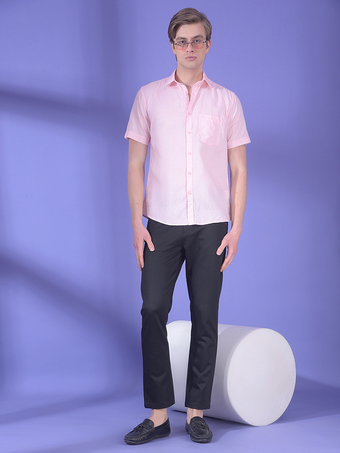 Blush Pink Linen Shirt