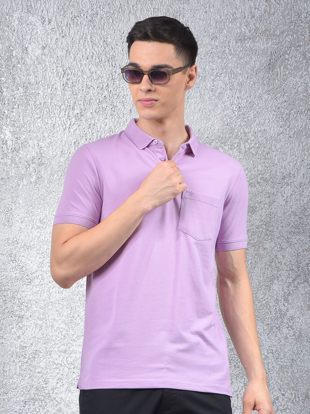 Purple Polo Neck T-Shirt