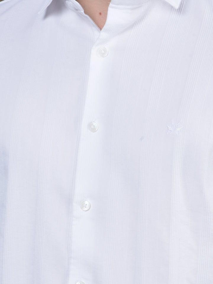 White Vertical Stripes Shirt