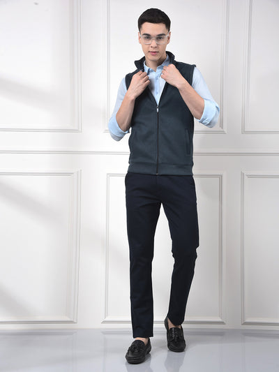 Gritty Blue Sleeveless Sweatshirt