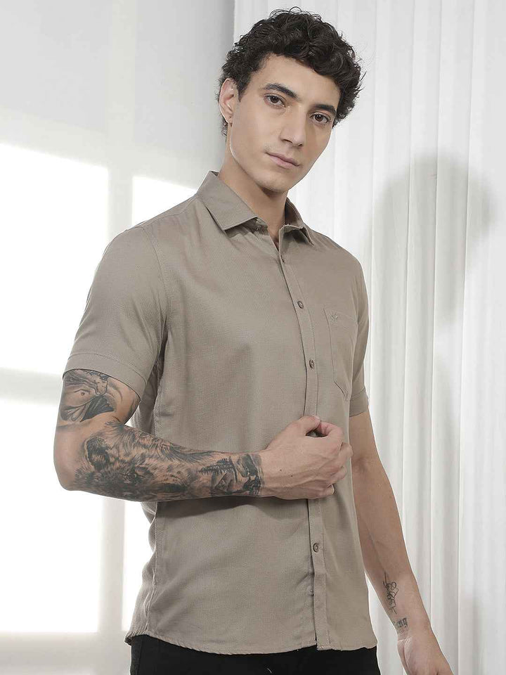 Modern Olive Casual Shirt