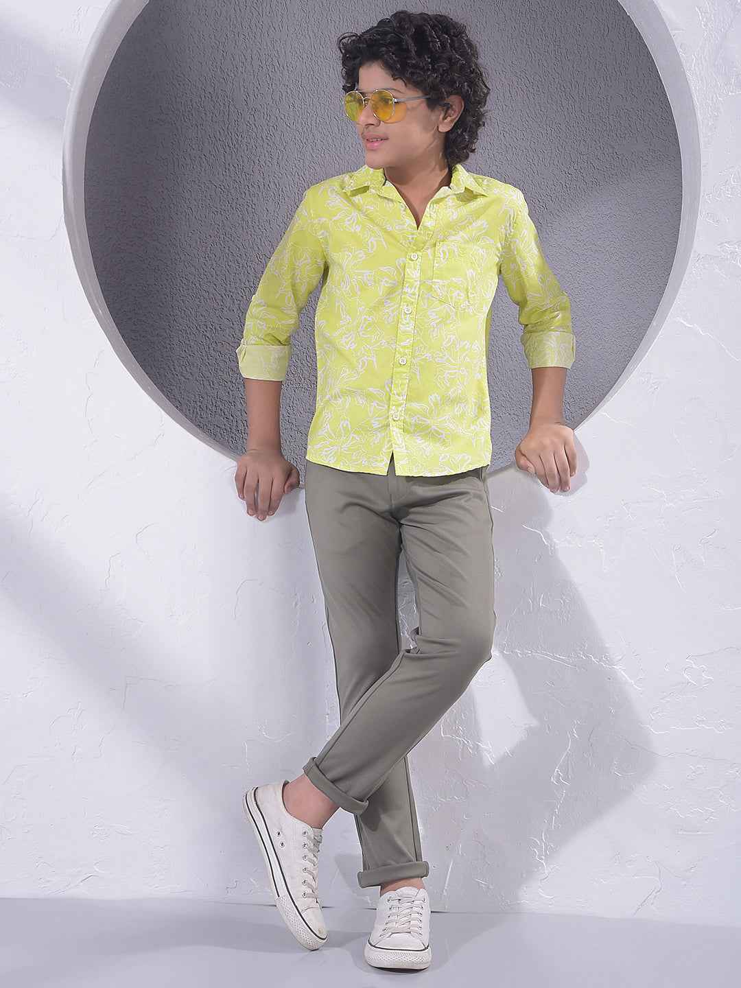 Green Floral Print Shirt