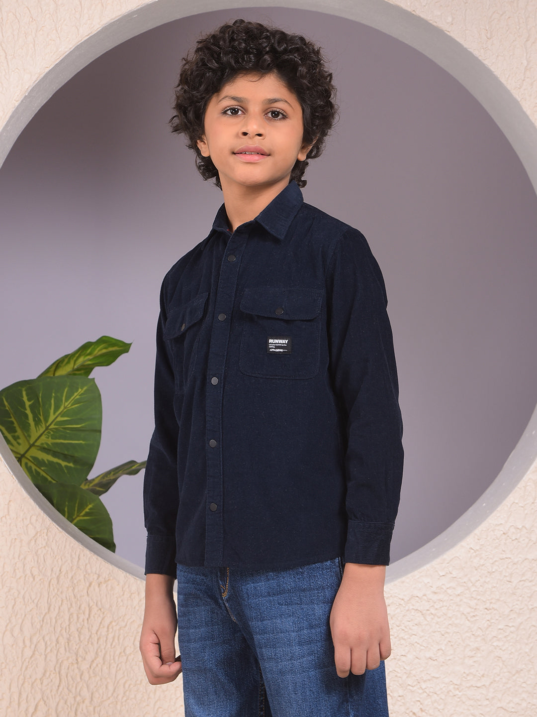 Blue 100% Cotton Corduory Shirt