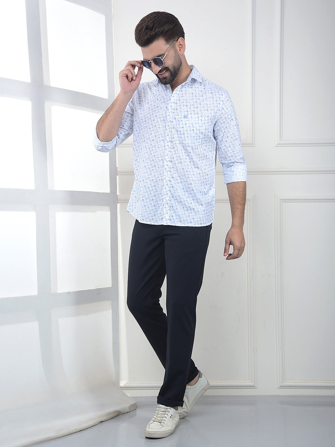 Royal Blue Printed Shirt