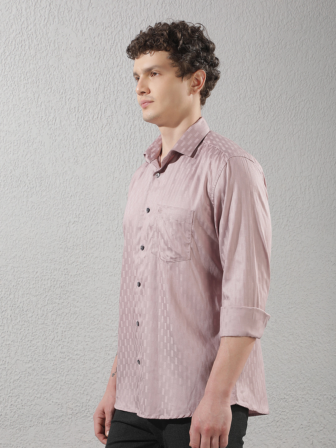 Purple Smart Casual Printed Shirt