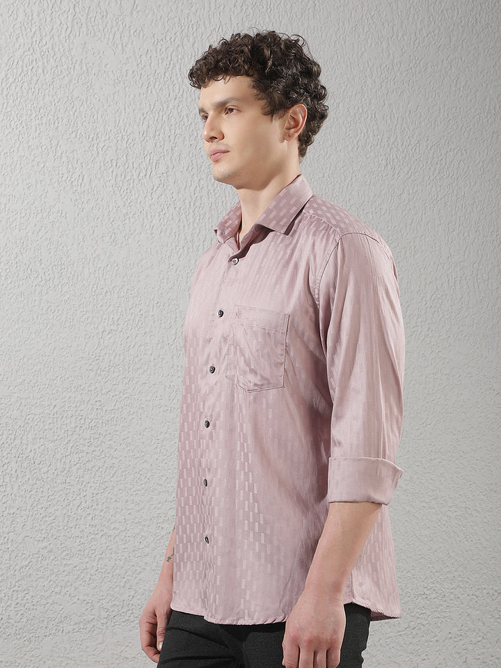 Purple Smart Casual Printed Shirt