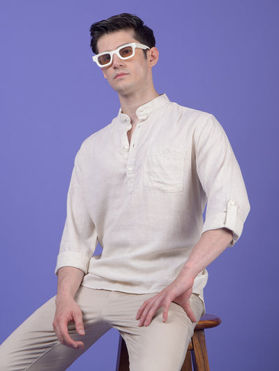 Off White Linen Kurta