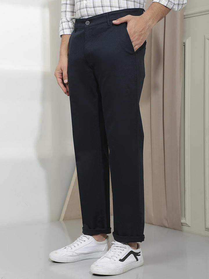 Navy Blue Straight Trousers
