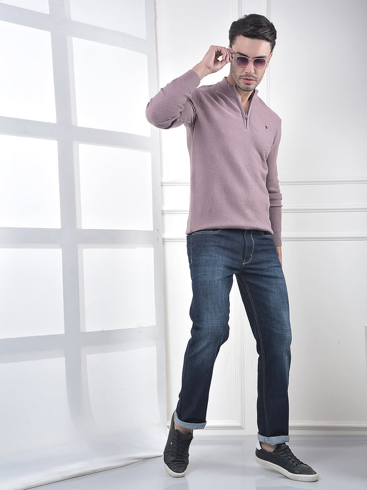 Modern Mauve Textured Sweater