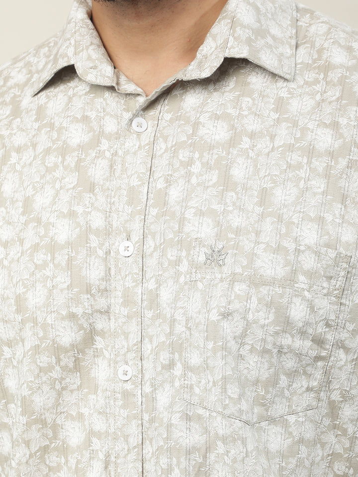 Green Floral Print Shirt
