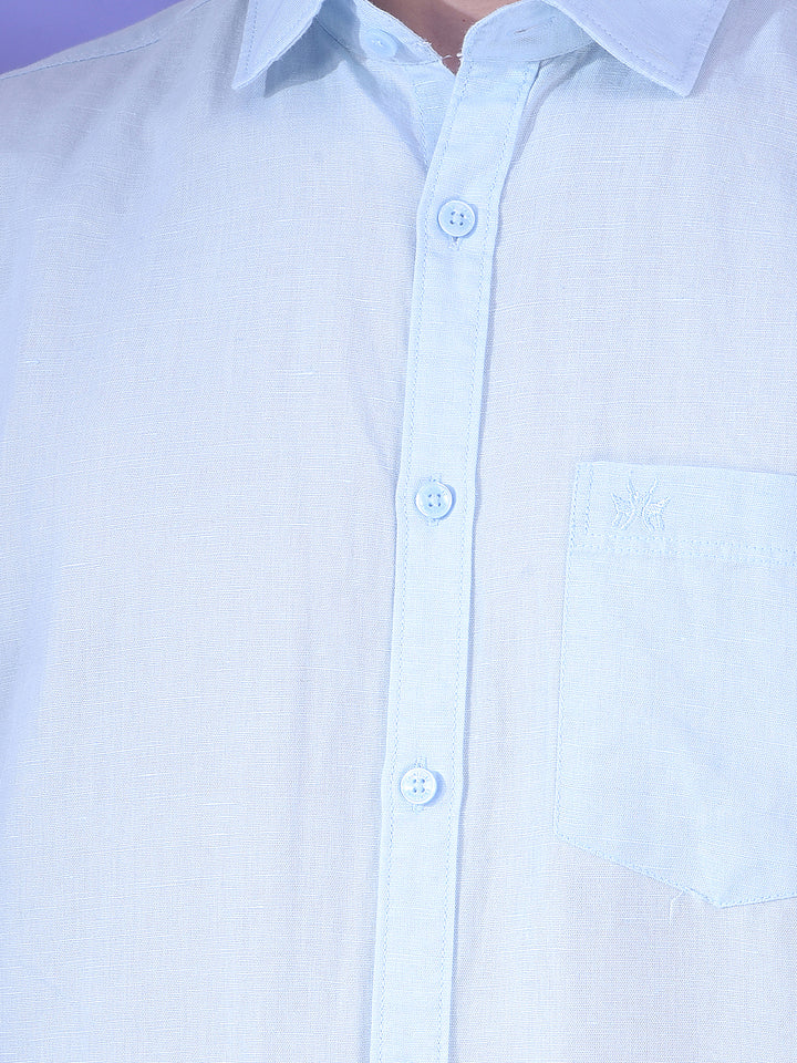 Celeste Blend Blue Linen Shirt