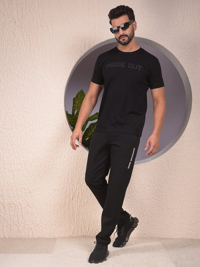 Black Cotton Trackpants
