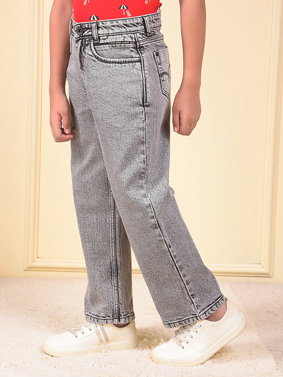 Grey Heavy-Fade Baggy Jeans