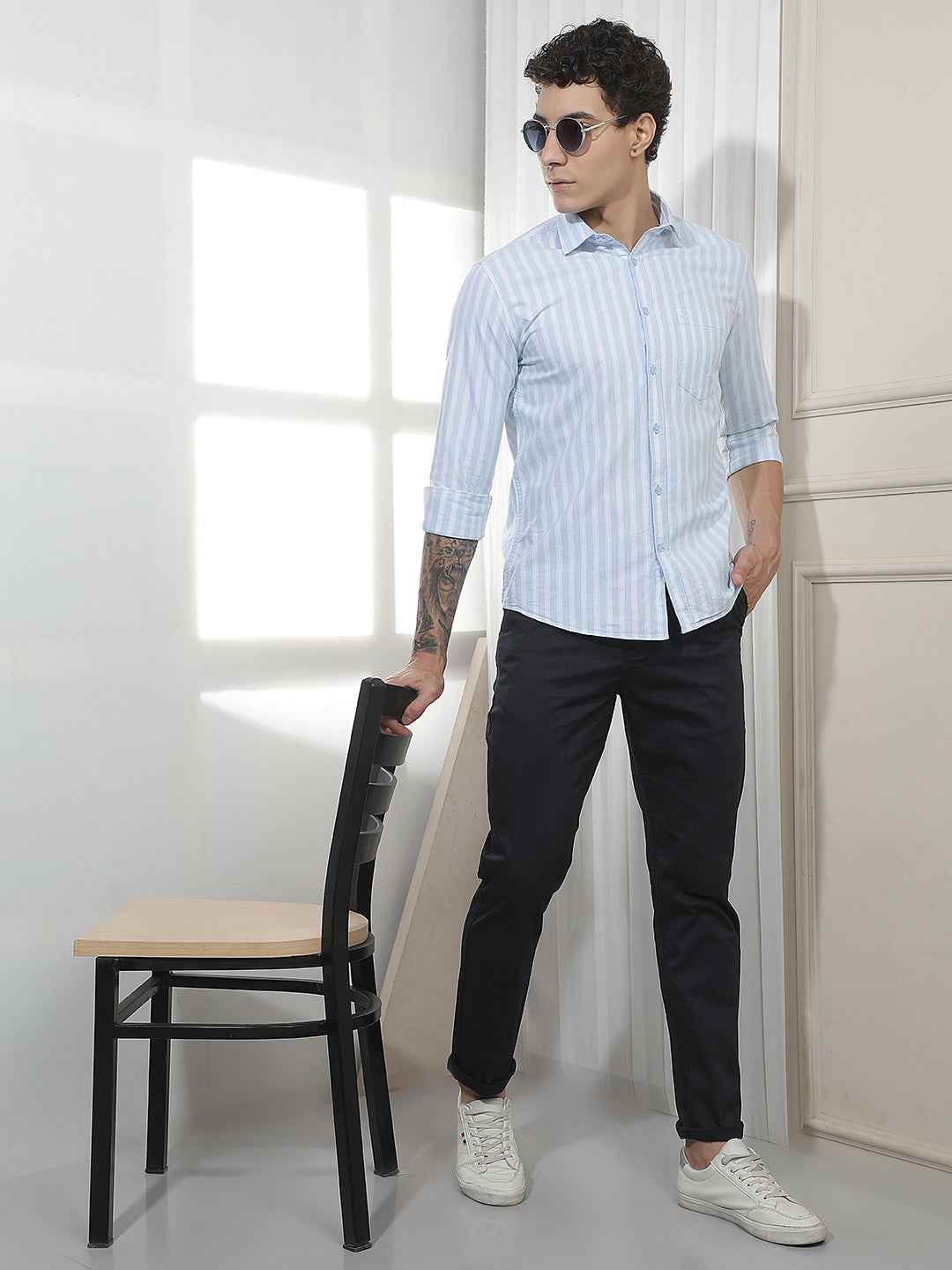 Navy Blue Casual Trousers