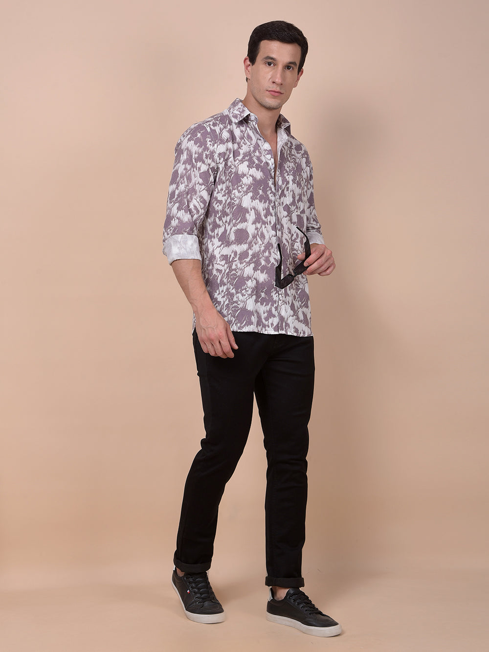 Purple Floral Print Shirt