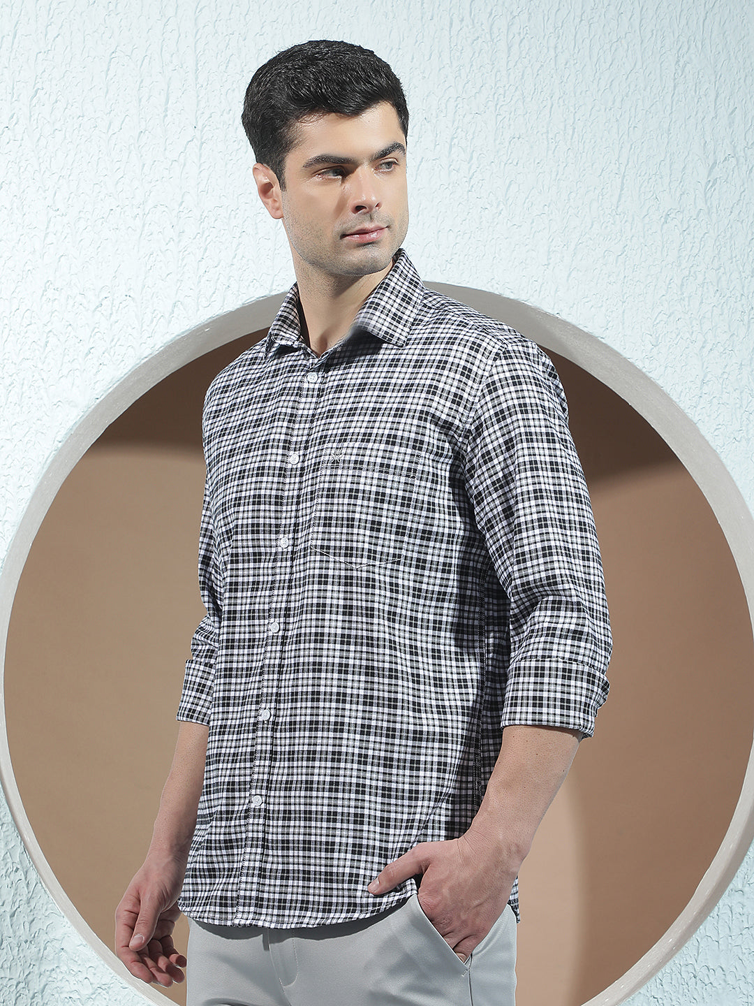 Black 100% Cotton Checked Shirt