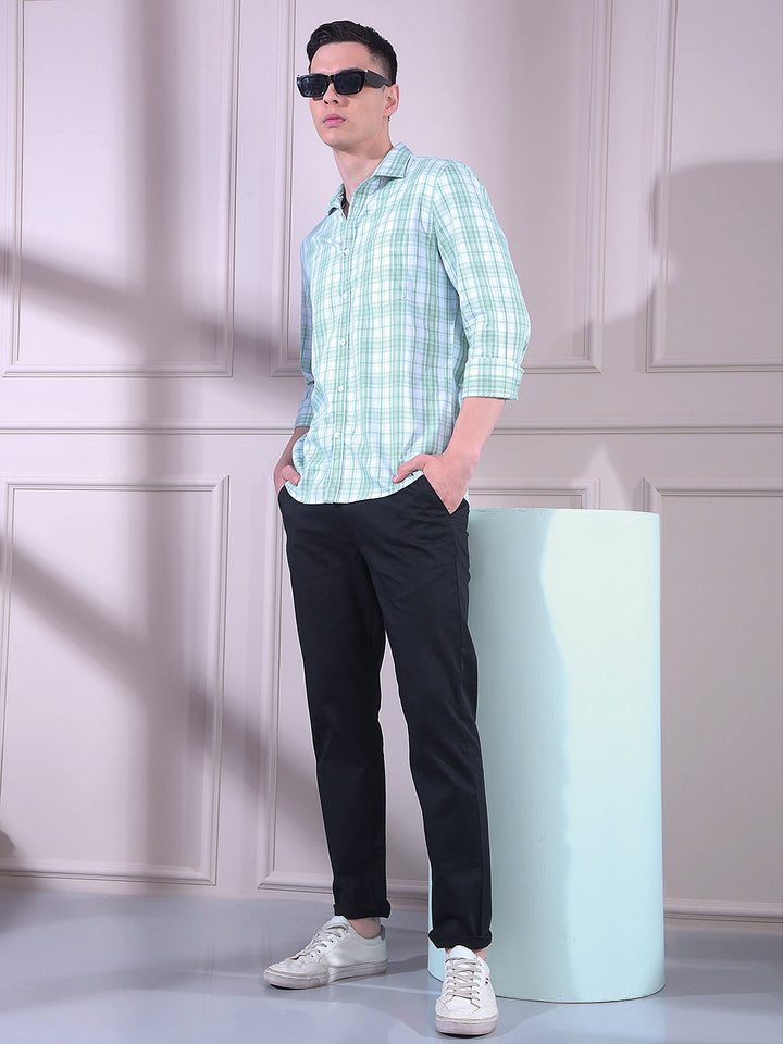 Green Checked 100% Cotton Shirt