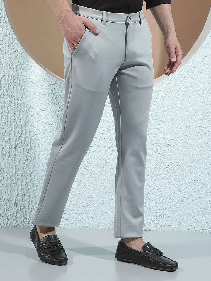 Silver Grey Knitted Trousers