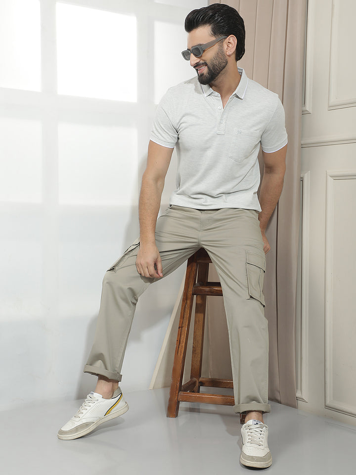 Grey Melange T-Shirt-Men T-Shirts-Crimsoune Club