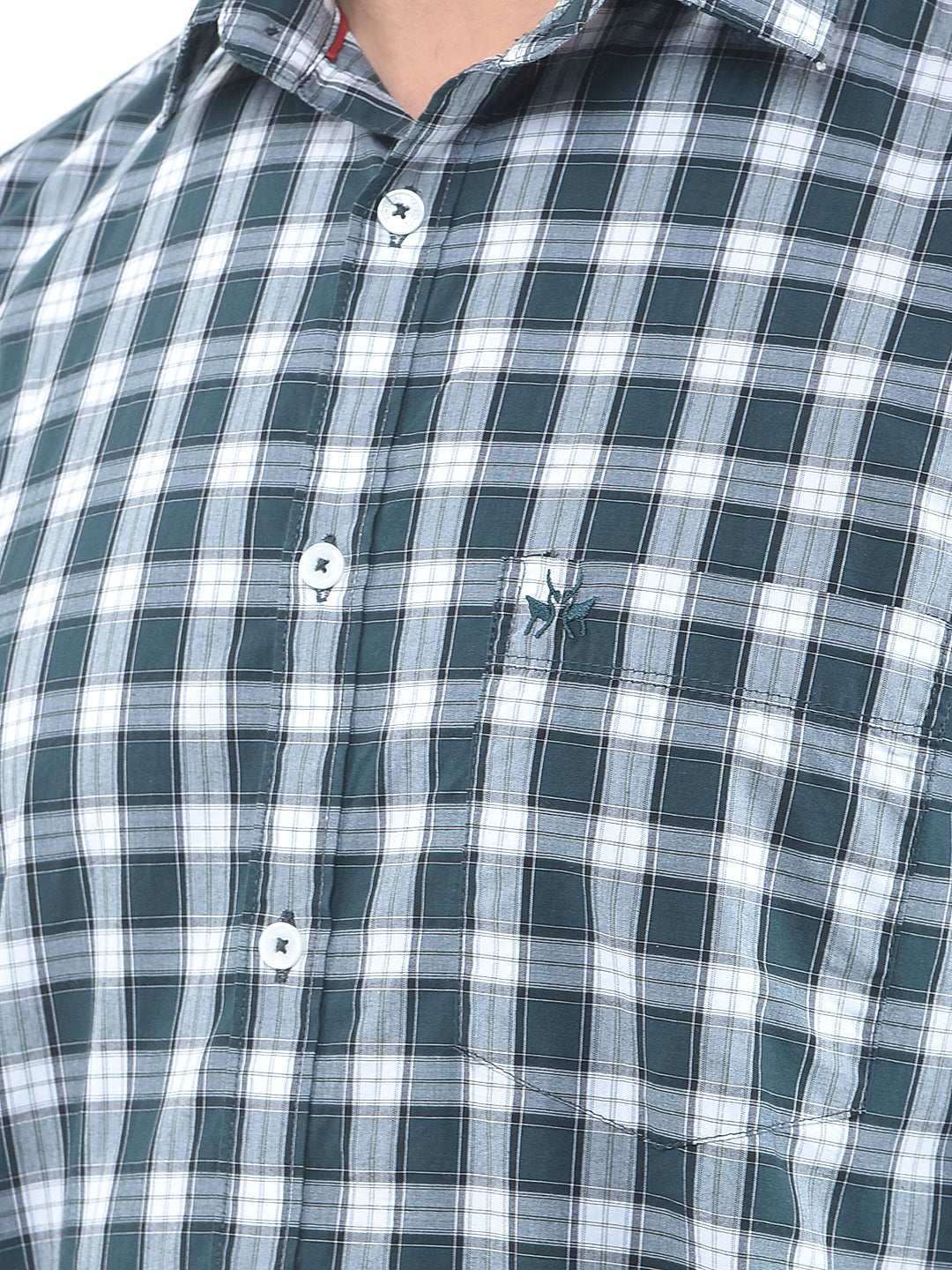 Moss Green Checked 100% Cotton Shirt