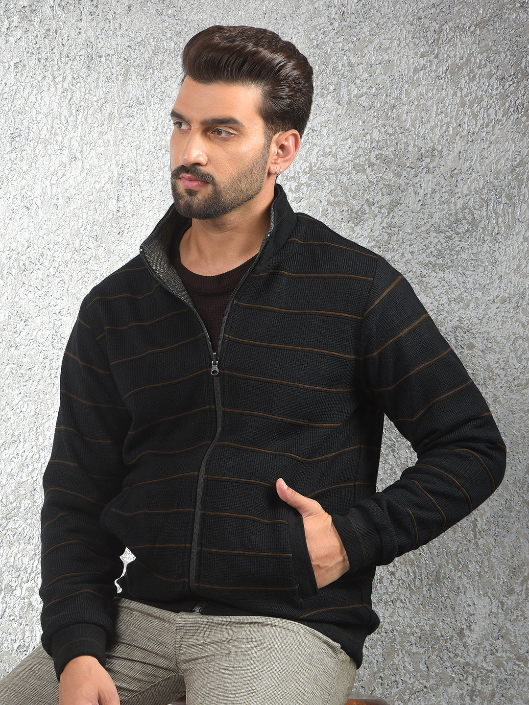 Black Checked Reversible Jacket