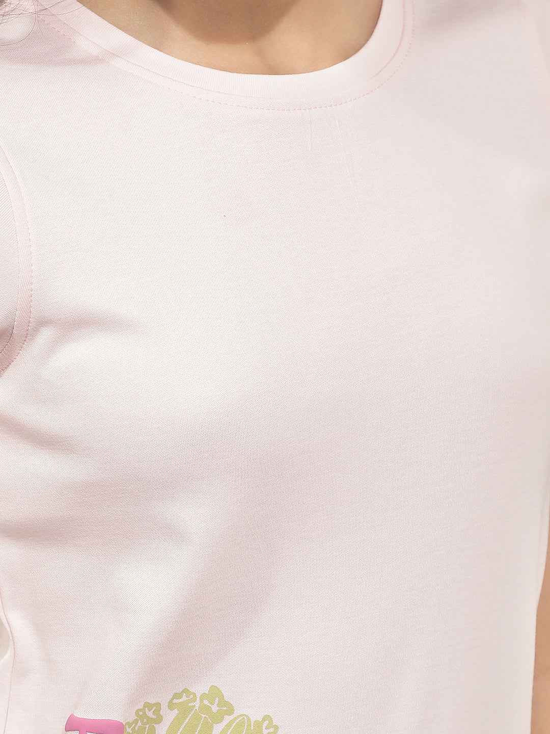 Pink Typographic Print T-Shirt