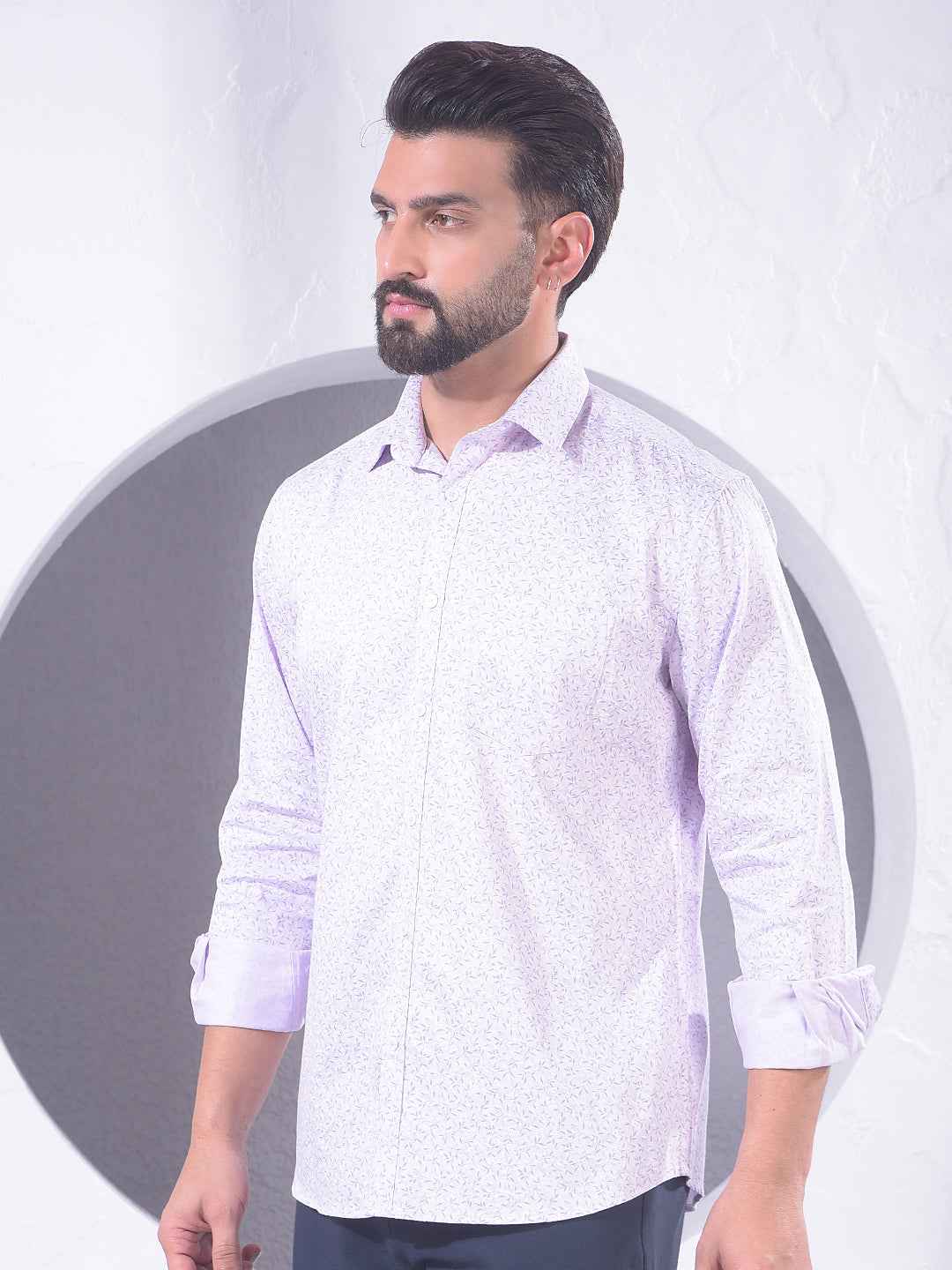 Purple Floral Print Shirt